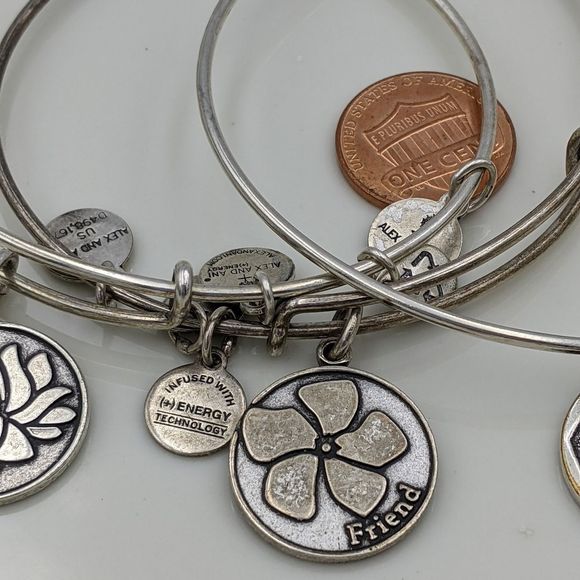 Alex and Ani Rafaleian Silver Set of 3 Bracelets - Picture 4 of 13
